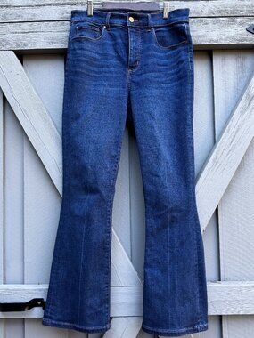 Ann Taylor The Boot Crop Dark Wash Stretch Bootcut Jeans Size 6